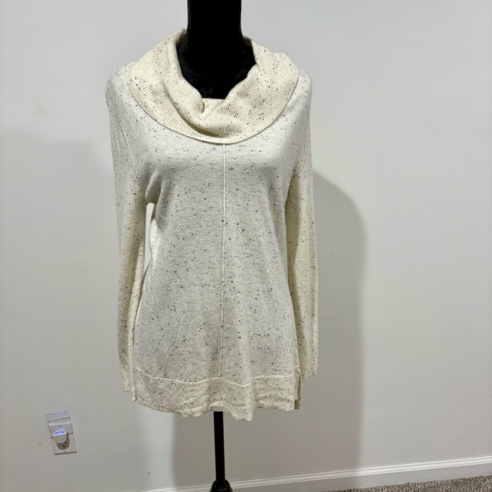 Calvin Klein Cream Speckled Turtleneck Sweater